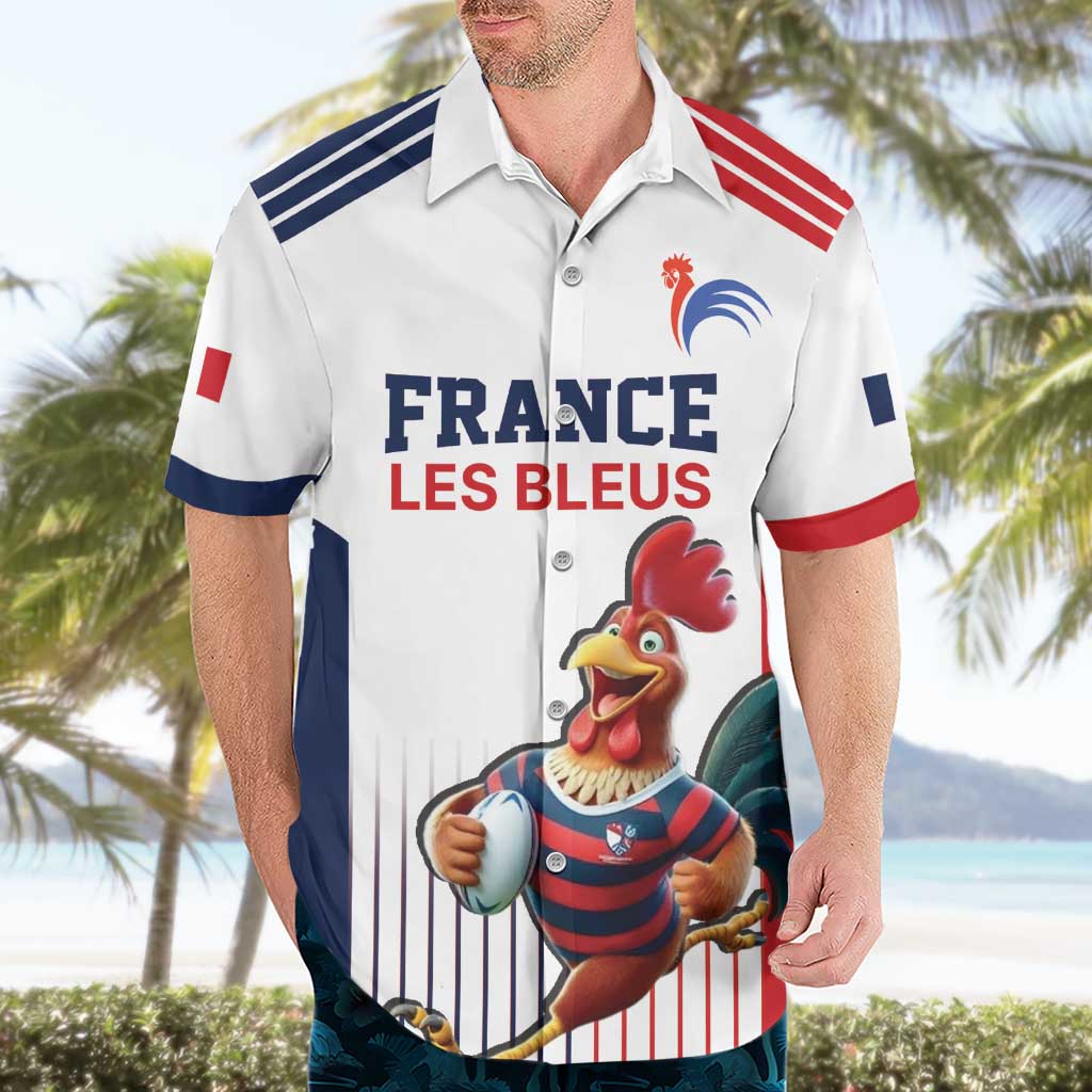 France Rugby Custom Hawaiian Shirt Come on Les Bleus White Style