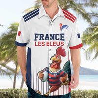 France Rugby Custom Hawaiian Shirt Come on Les Bleus White Style