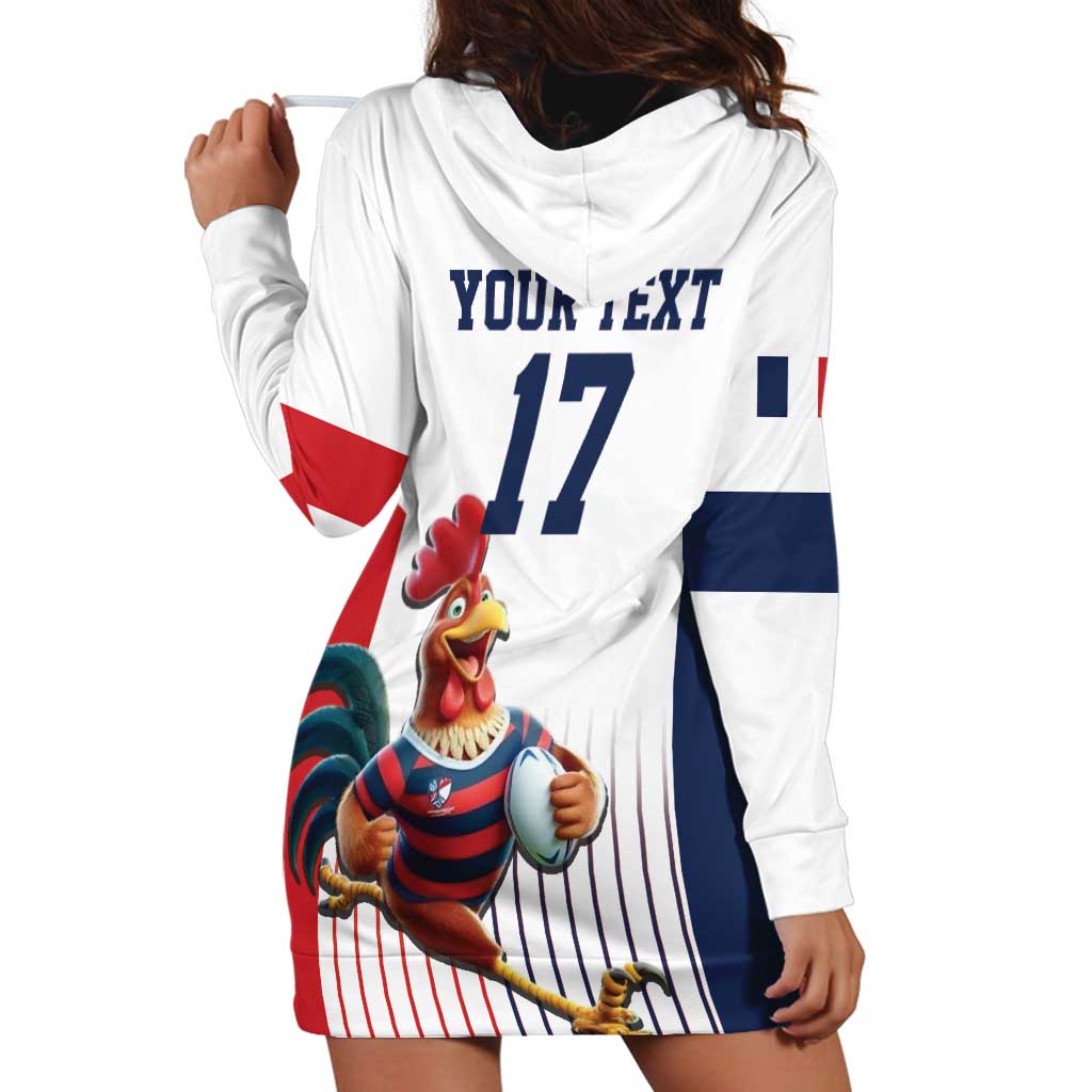 France Rugby Custom Hoodie Dress Come on Les Bleus White Style