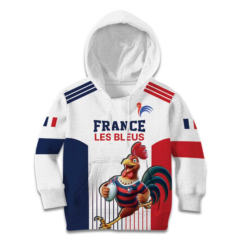 France Rugby Custom Kid Hoodie Come on Les Bleus White Style