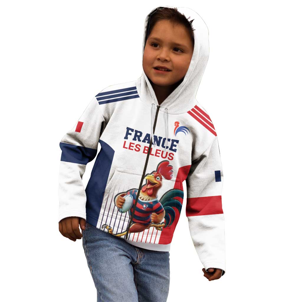 France Rugby Custom Kid Hoodie Come on Les Bleus White Style