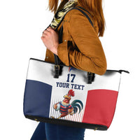 France Rugby Custom Leather Tote Bag Come on Les Bleus White Style