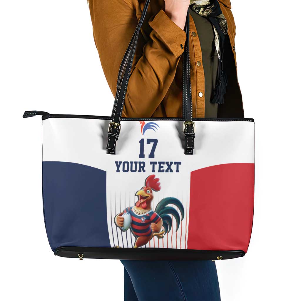 France Rugby Custom Leather Tote Bag Come on Les Bleus White Style