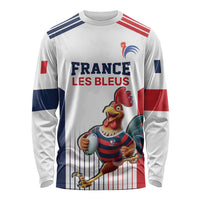 France Rugby Custom Long Sleeve Shirt Come on Les Bleus White Style