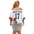 France Rugby Custom Off Shoulder Short Dress Come on Les Bleus White Style