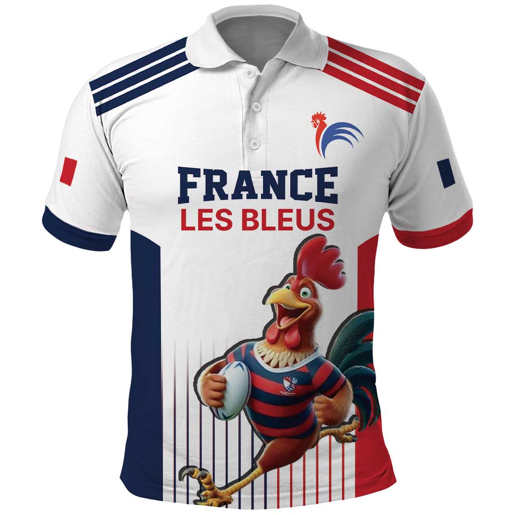 France Rugby Custom Polo Shirt Come on Les Bleus White Style