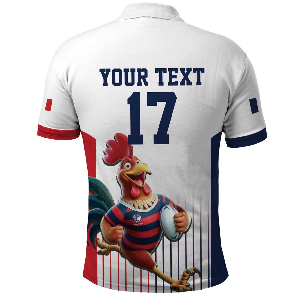 France Rugby Custom Polo Shirt Come on Les Bleus White Style