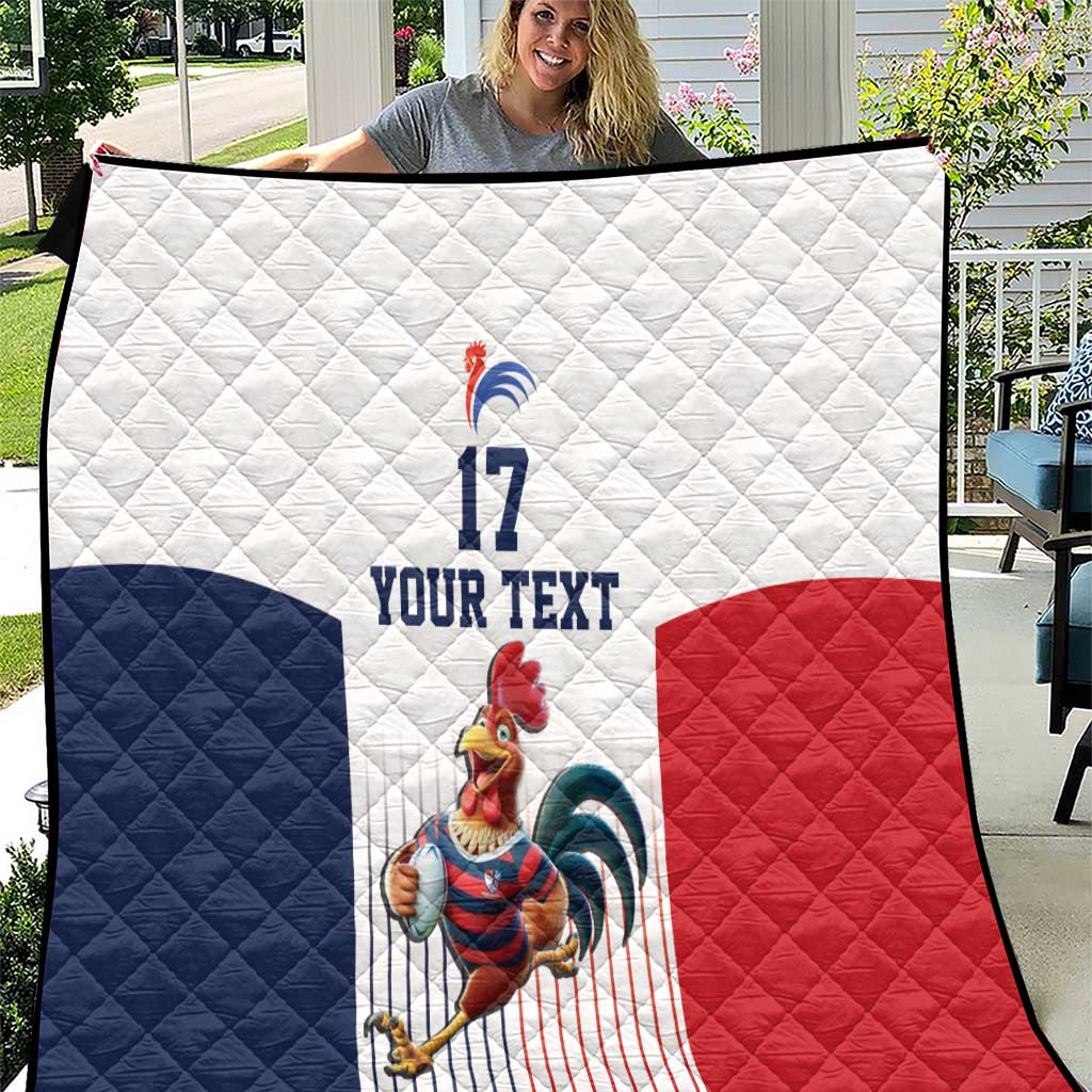 France Rugby Custom Quilt Come on Les Bleus White Style