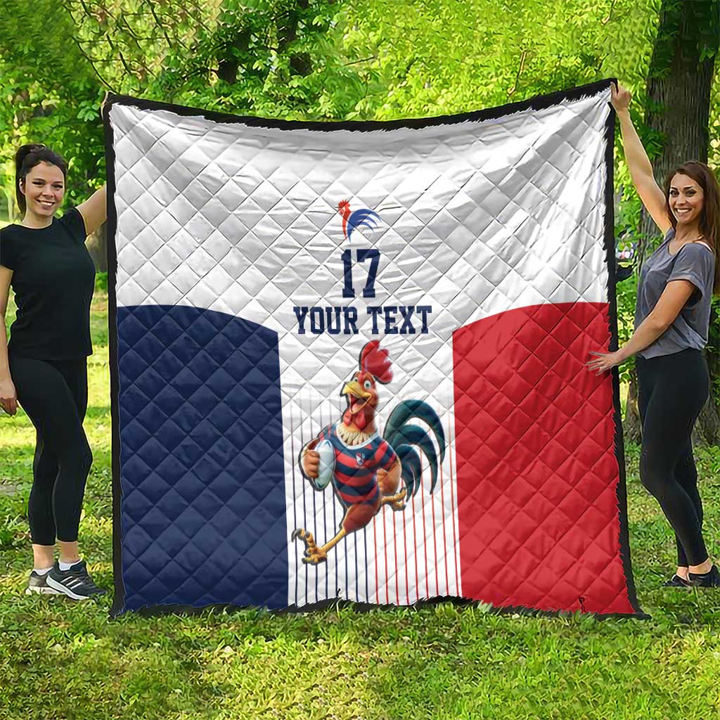 France Rugby Custom Quilt Come on Les Bleus White Style