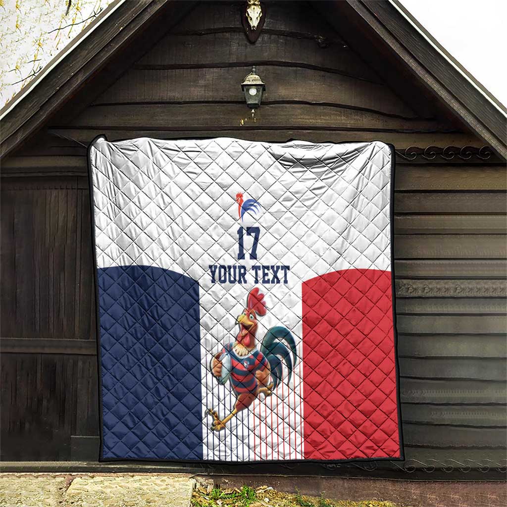 France Rugby Custom Quilt Come on Les Bleus White Style