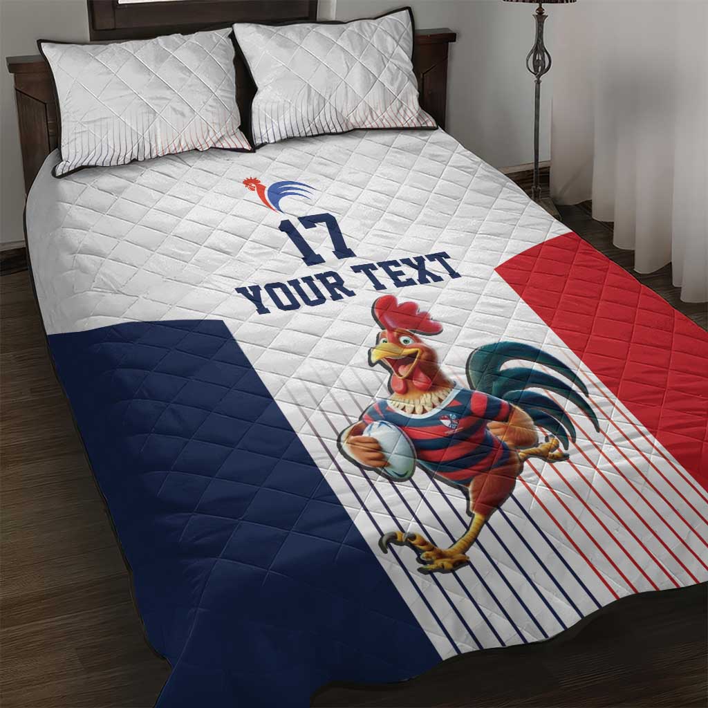 France Rugby Custom Quilt Bed Set Come on Les Bleus White Style