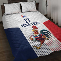 France Rugby Custom Quilt Bed Set Come on Les Bleus White Style