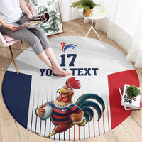 France Rugby Custom Round Carpet Come on Les Bleus White Style