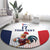 France Rugby Custom Round Carpet Come on Les Bleus White Style