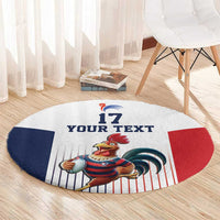 France Rugby Custom Round Carpet Come on Les Bleus White Style