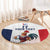 France Rugby Custom Round Carpet Come on Les Bleus White Style