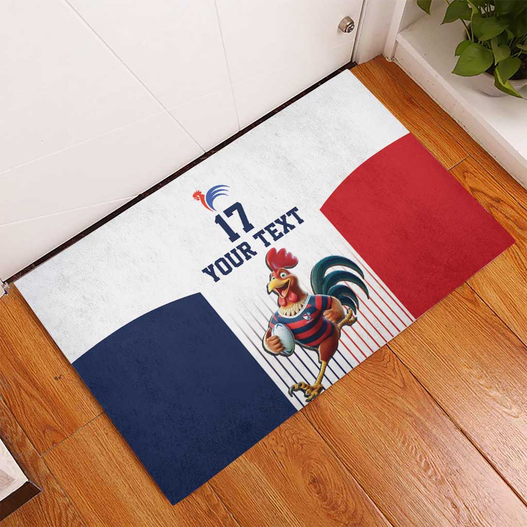 France Rugby Custom Rubber Doormat Come on Les Bleus White Style
