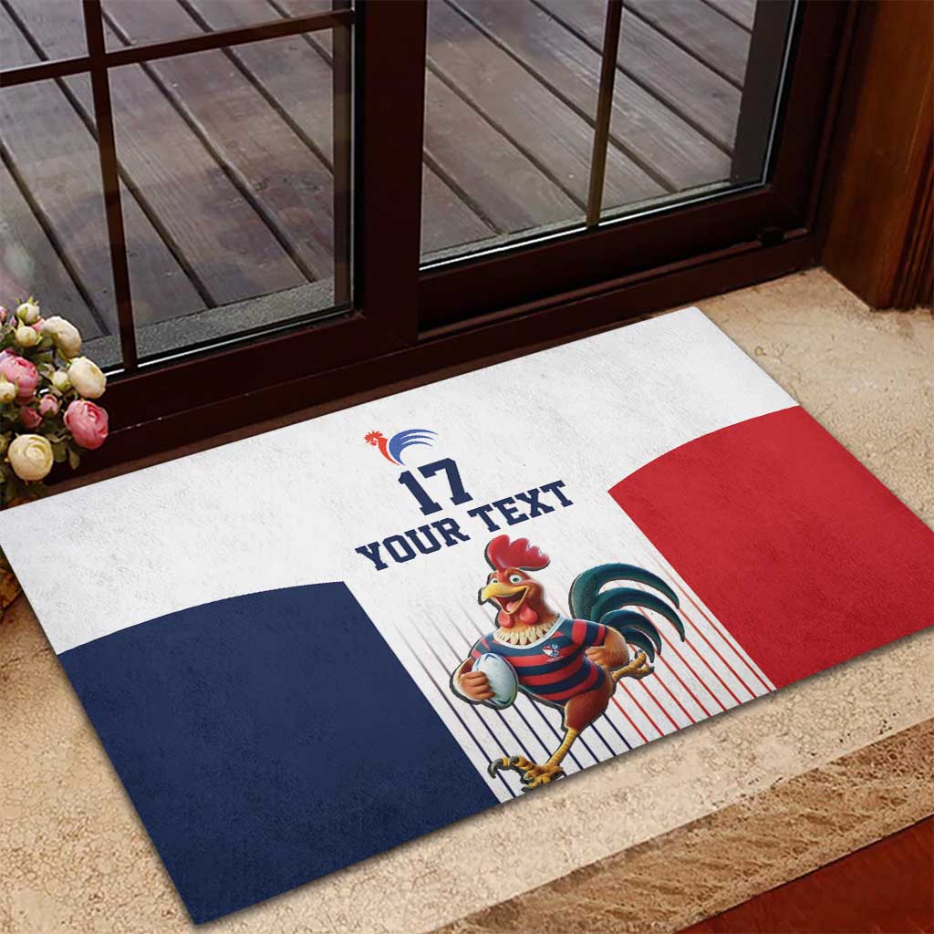 France Rugby Custom Rubber Doormat Come on Les Bleus White Style