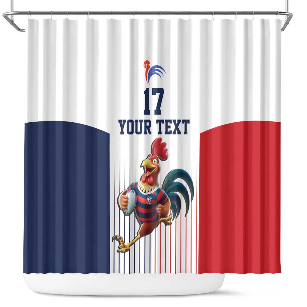France Rugby Custom Shower Curtain Come on Les Bleus White Style