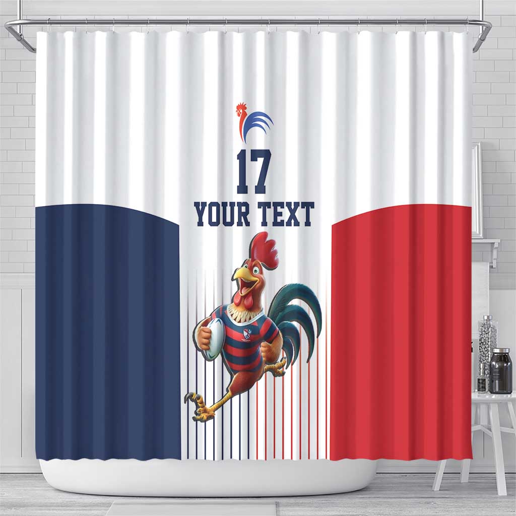 France Rugby Custom Shower Curtain Come on Les Bleus White Style