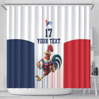France Rugby Custom Shower Curtain Come on Les Bleus White Style