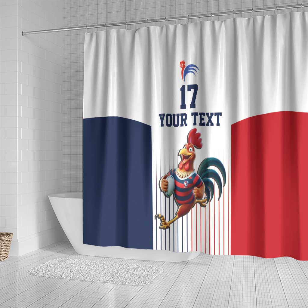 France Rugby Custom Shower Curtain Come on Les Bleus White Style
