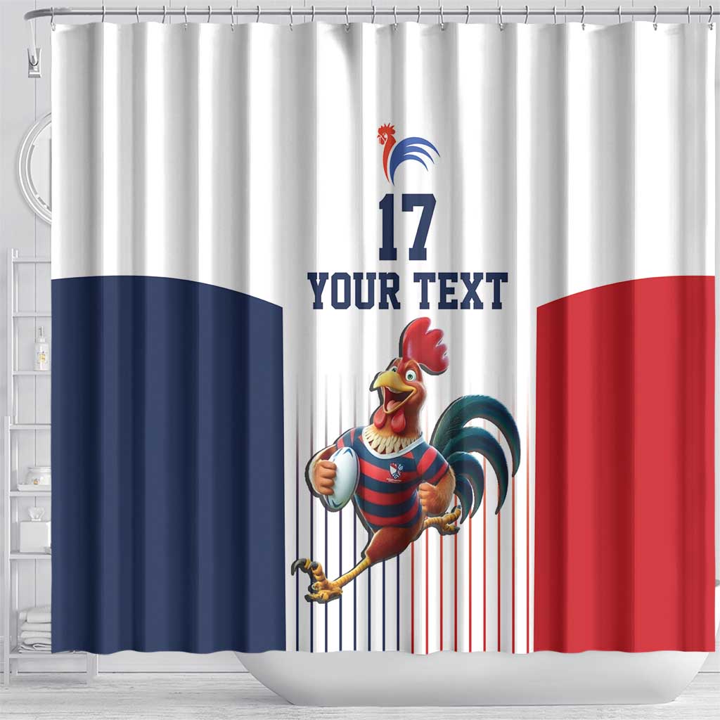 France Rugby Custom Shower Curtain Come on Les Bleus White Style
