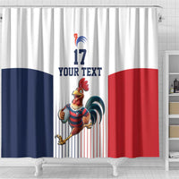 France Rugby Custom Shower Curtain Come on Les Bleus White Style