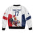 France Rugby Custom Sleeve Zip Bomber Jacket Come on Les Bleus White Style
