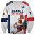 France Rugby Custom Sweatshirt Come on Les Bleus White Style