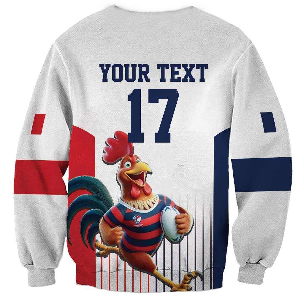 France Rugby Custom Sweatshirt Come on Les Bleus White Style