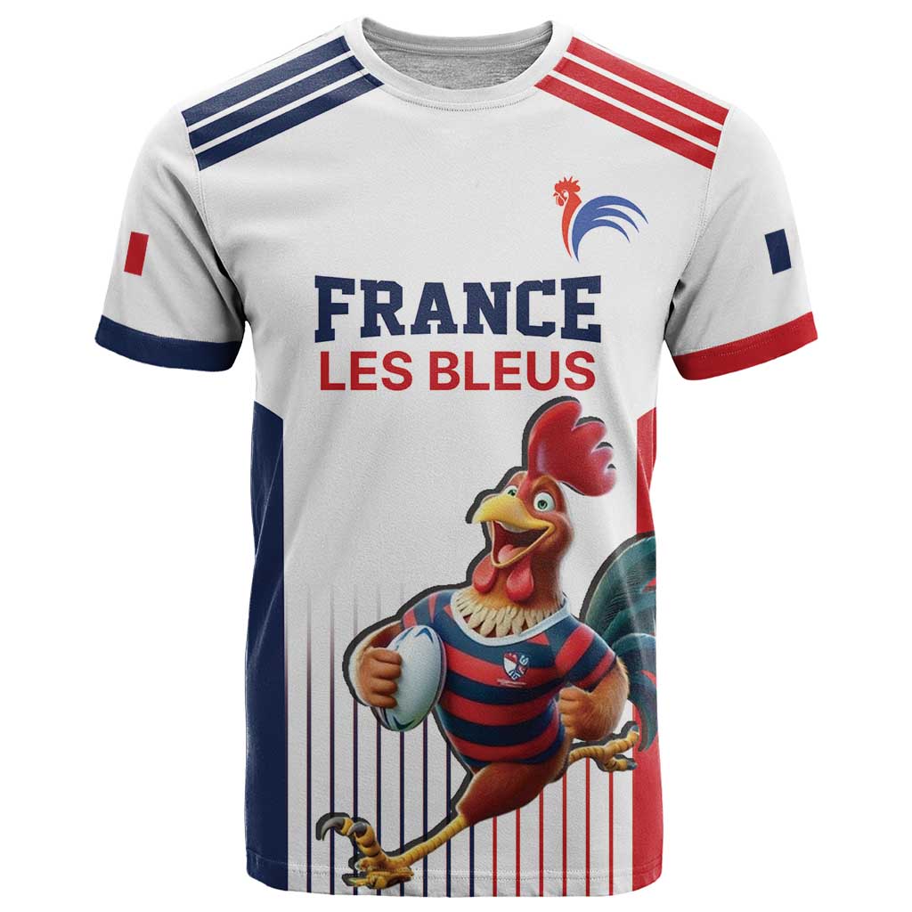 France Rugby Custom T Shirt Come on Les Bleus White Style