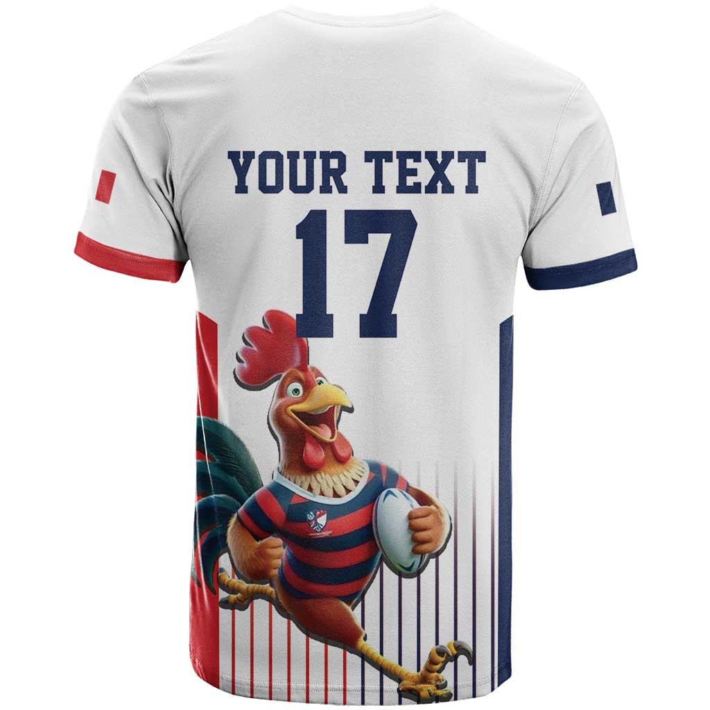France Rugby Custom T Shirt Come on Les Bleus White Style