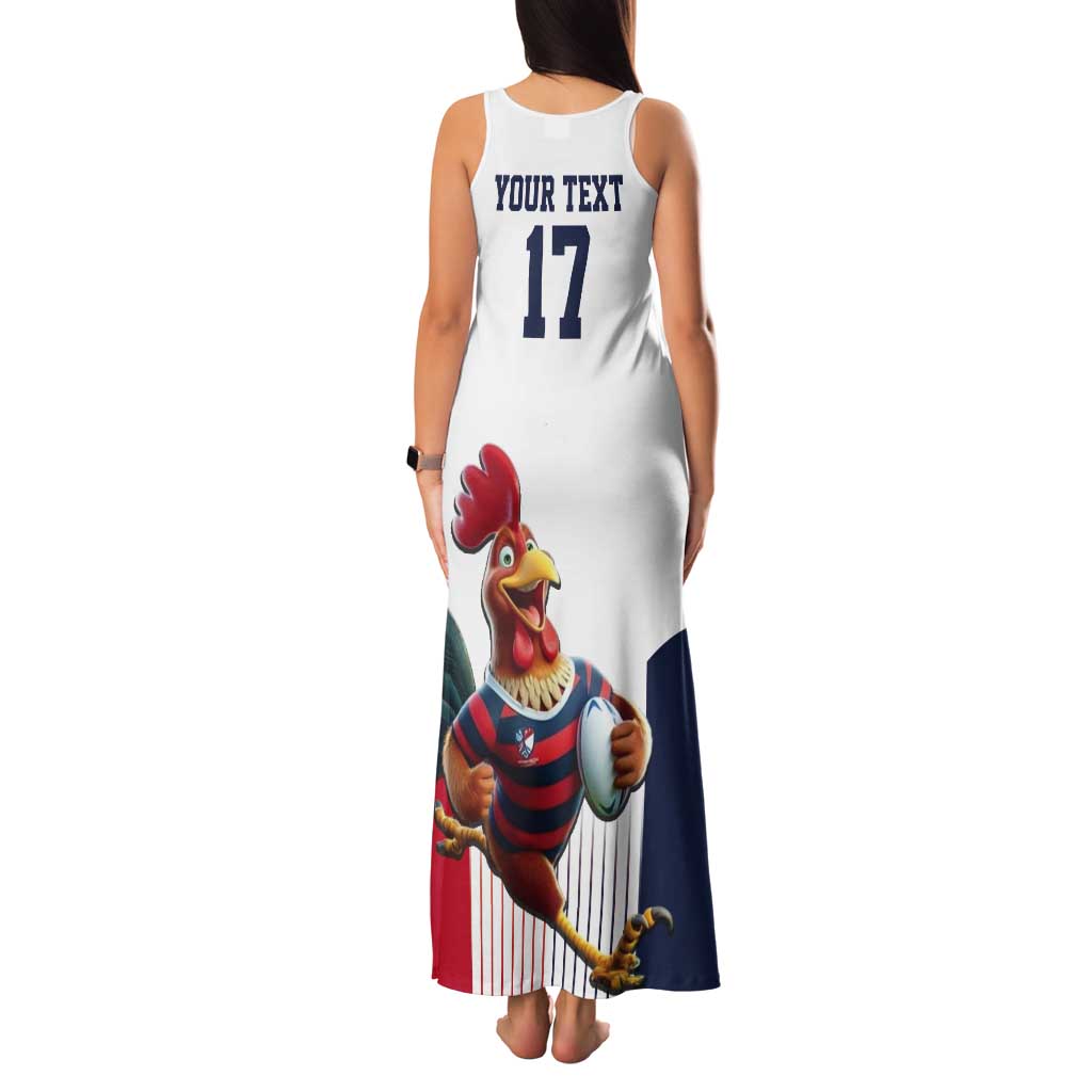 France Rugby Custom Tank Maxi Dress Come on Les Bleus White Style