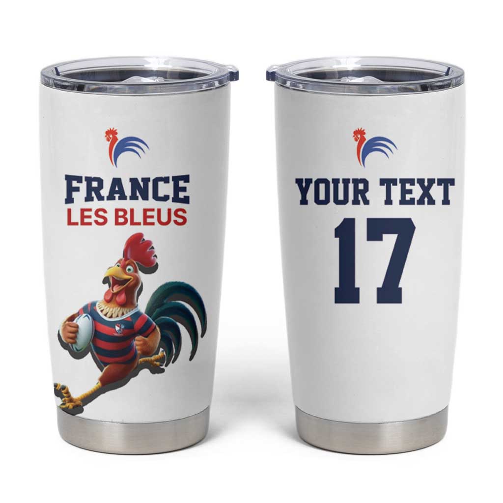 France Rugby Custom Tumbler Cup Come on Les Bleus White Style
