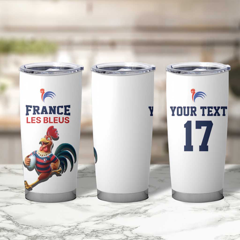 France Rugby Custom Tumbler Cup Come on Les Bleus White Style