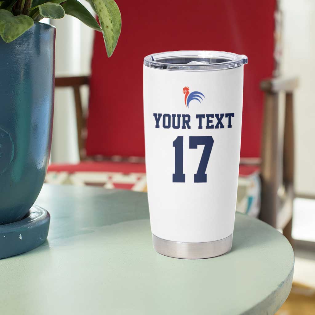 France Rugby Custom Tumbler Cup Come on Les Bleus White Style