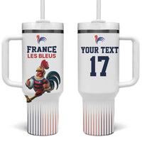 France Rugby Custom Tumbler With Handle Come on Les Bleus White Style