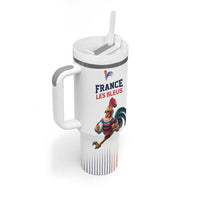 France Rugby Custom Tumbler With Handle Come on Les Bleus White Style