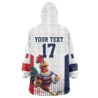 France Rugby Custom Wearable Blanket Hoodie Come on Les Bleus White Style