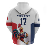 France Rugby Custom Zip Hoodie Come on Les Bleus White Style