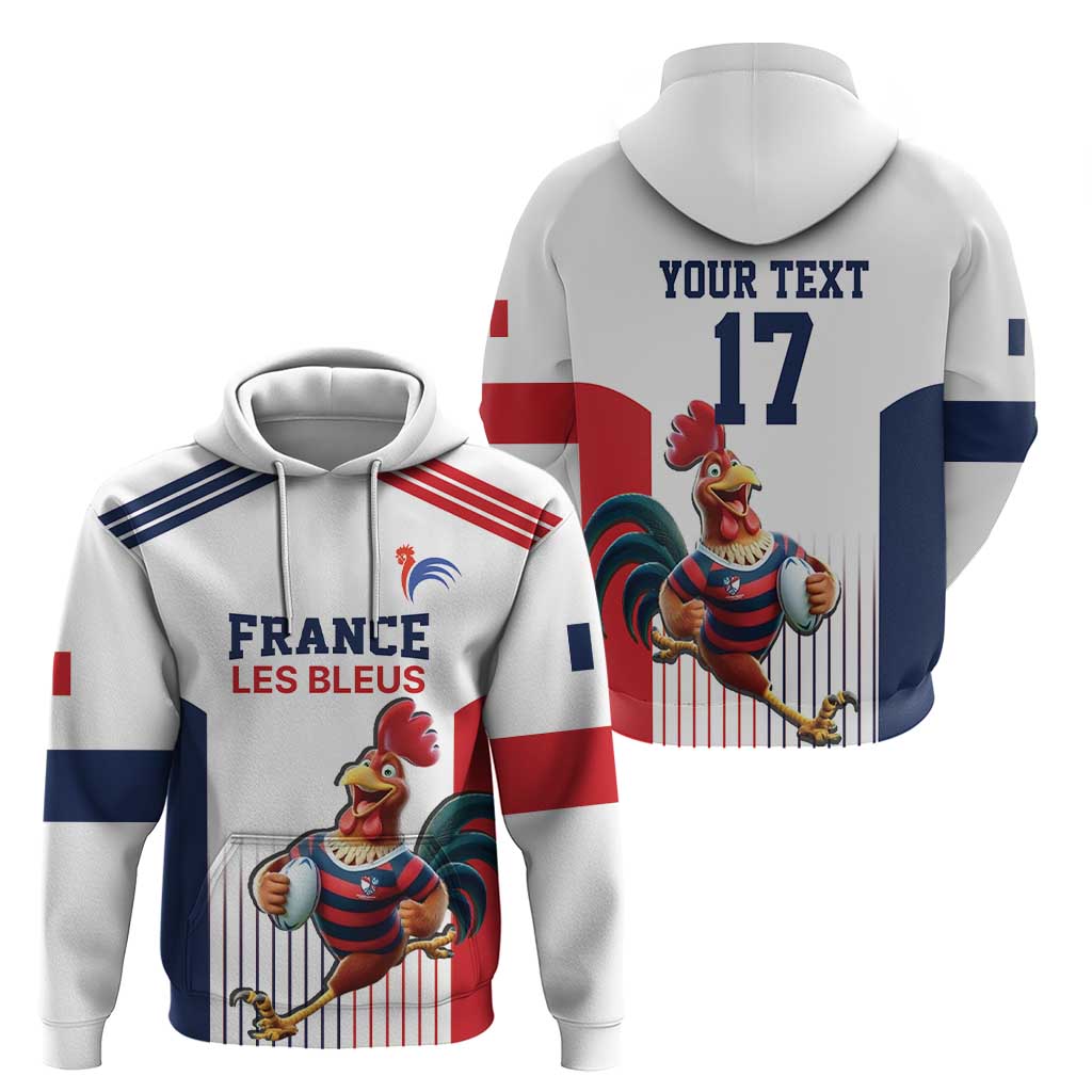 France Rugby Custom Zip Hoodie Come on Les Bleus White Style