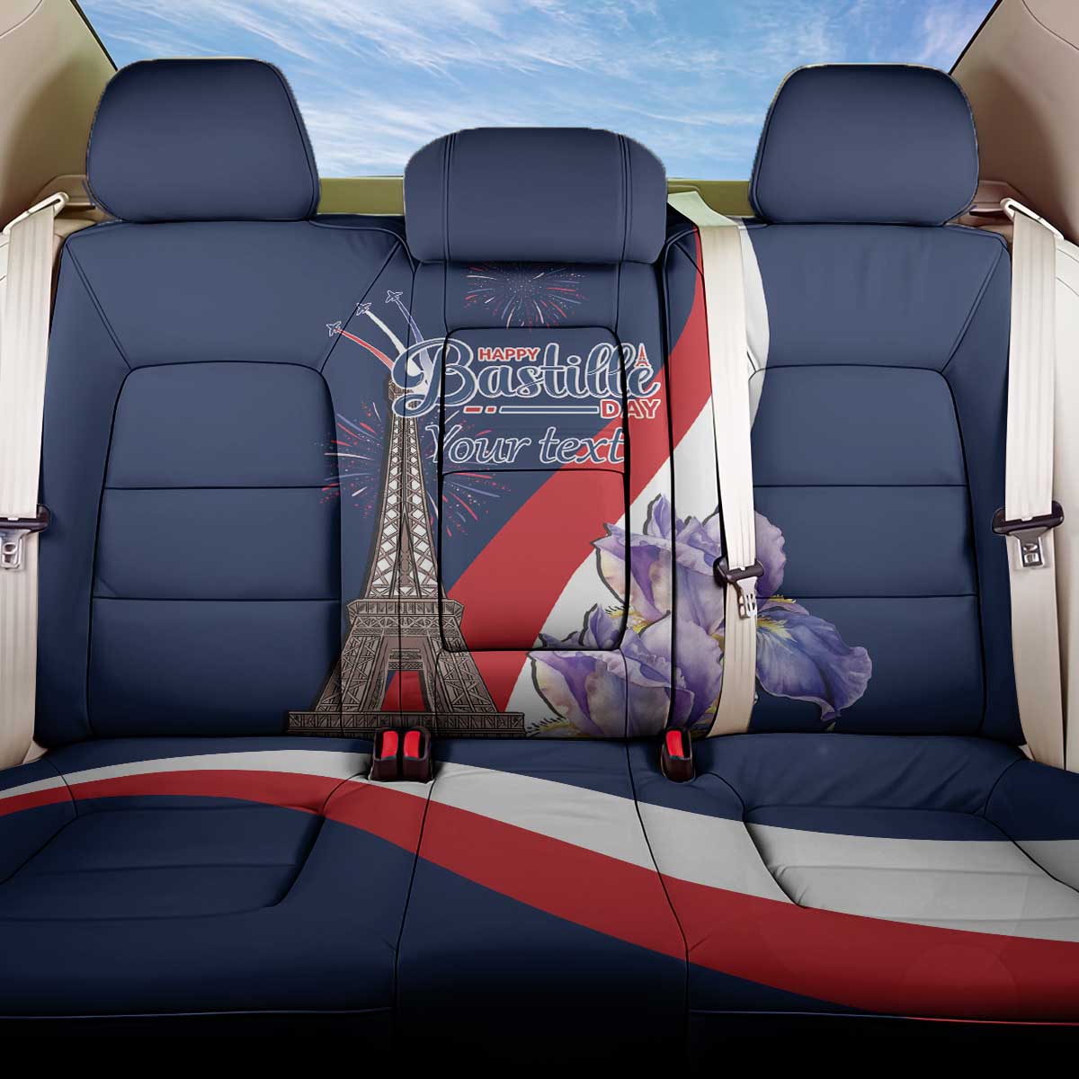 Personalized France Bastille Day Back Car Seat Cover Le 14 Juillet