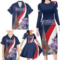 Personalized France Bastille Day Family Matching Long Sleeve Bodycon Dress and Hawaiian Shirt Le 14 Juillet