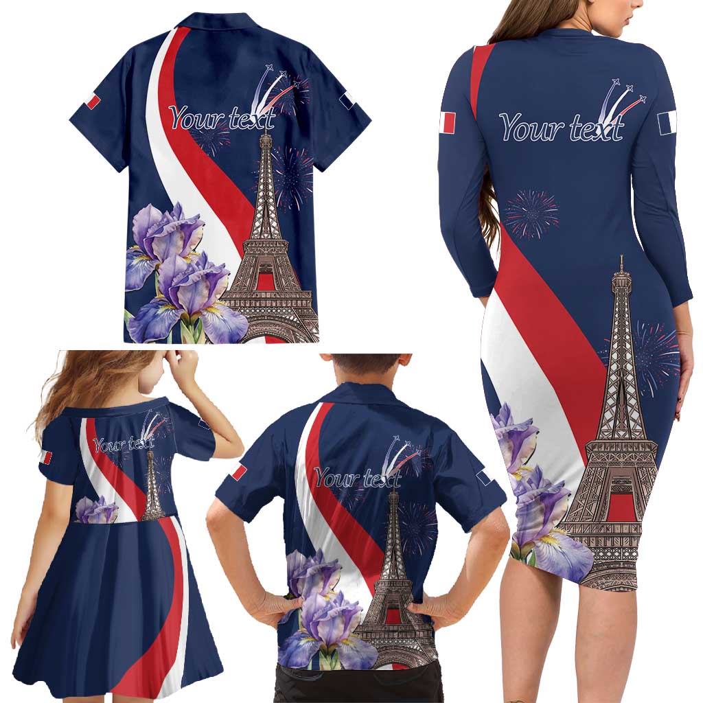 Personalized France Bastille Day Family Matching Long Sleeve Bodycon Dress and Hawaiian Shirt Le 14 Juillet