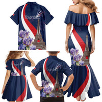 Personalized France Bastille Day Family Matching Mermaid Dress and Hawaiian Shirt Le 14 Juillet