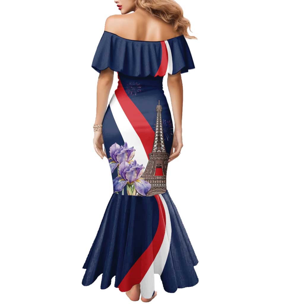 Personalized France Bastille Day Family Matching Mermaid Dress and Hawaiian Shirt Le 14 Juillet
