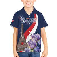 Personalized France Bastille Day Family Matching Off The Shoulder Long Sleeve Dress and Hawaiian Shirt Le 14 Juillet