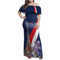 Personalized France Bastille Day Family Matching Off Shoulder Maxi Dress and Hawaiian Shirt Le 14 Juillet