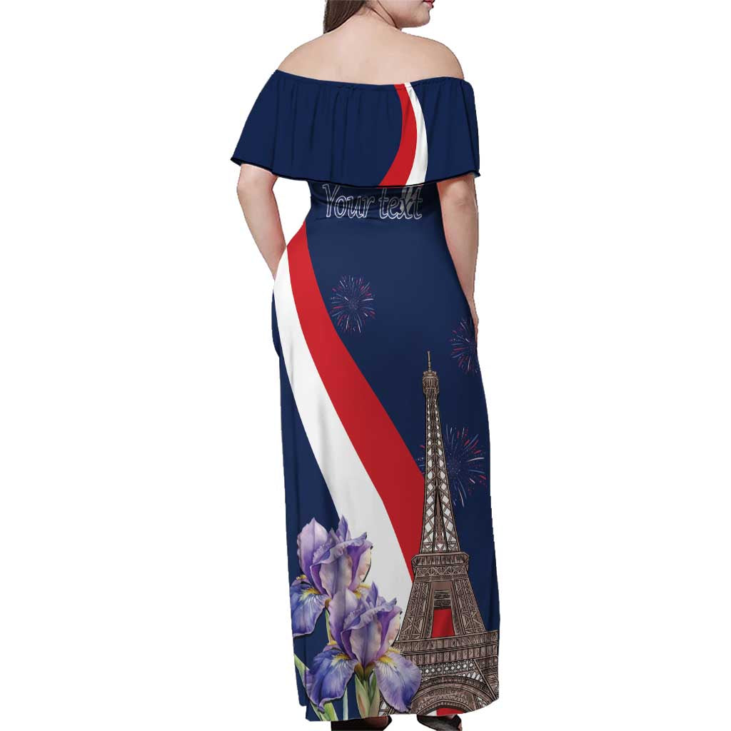 Personalized France Bastille Day Family Matching Off Shoulder Maxi Dress and Hawaiian Shirt Le 14 Juillet